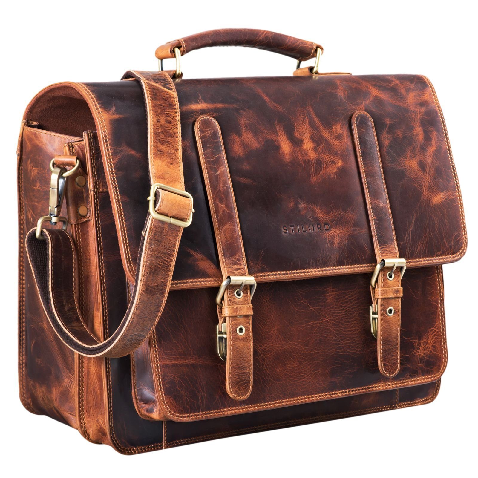Aktentasche "Andro" Lehrer Aktentasche Leder Vintage