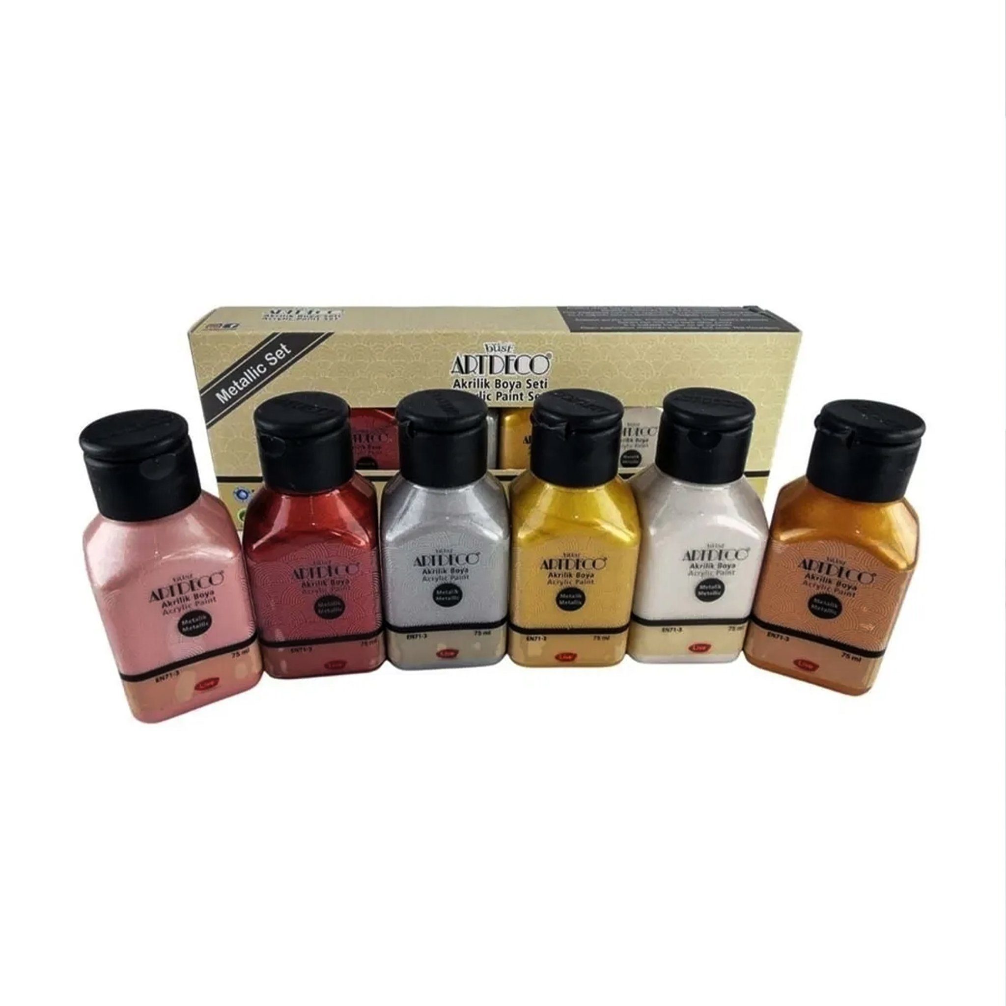 Acrylfarbe Acrylfarbe Set - 6x75ml Metallische Farben