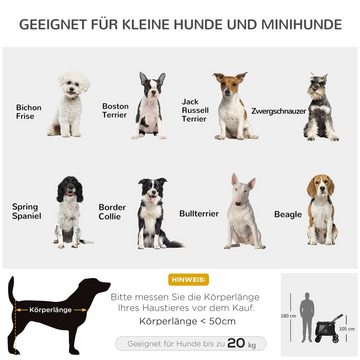 PawHut Hundebuggy Hundewagen, faltbarer Hundetrolley, mit Kissen, Netzfenster, (1-tlg), für Garten, Balkon, Schwarz