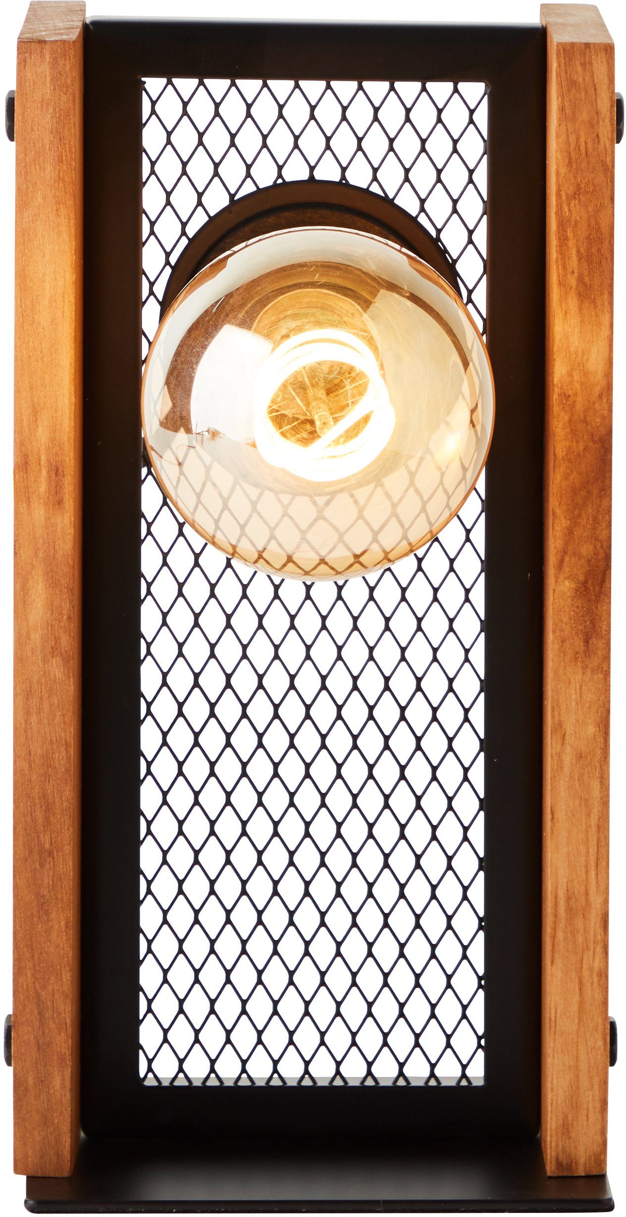 Brilliant Tischleuchte Calandra, ohne Leuchtmittel, 24 x 12 x 12 cm, E27, Metall/Holz, schwarz/holz