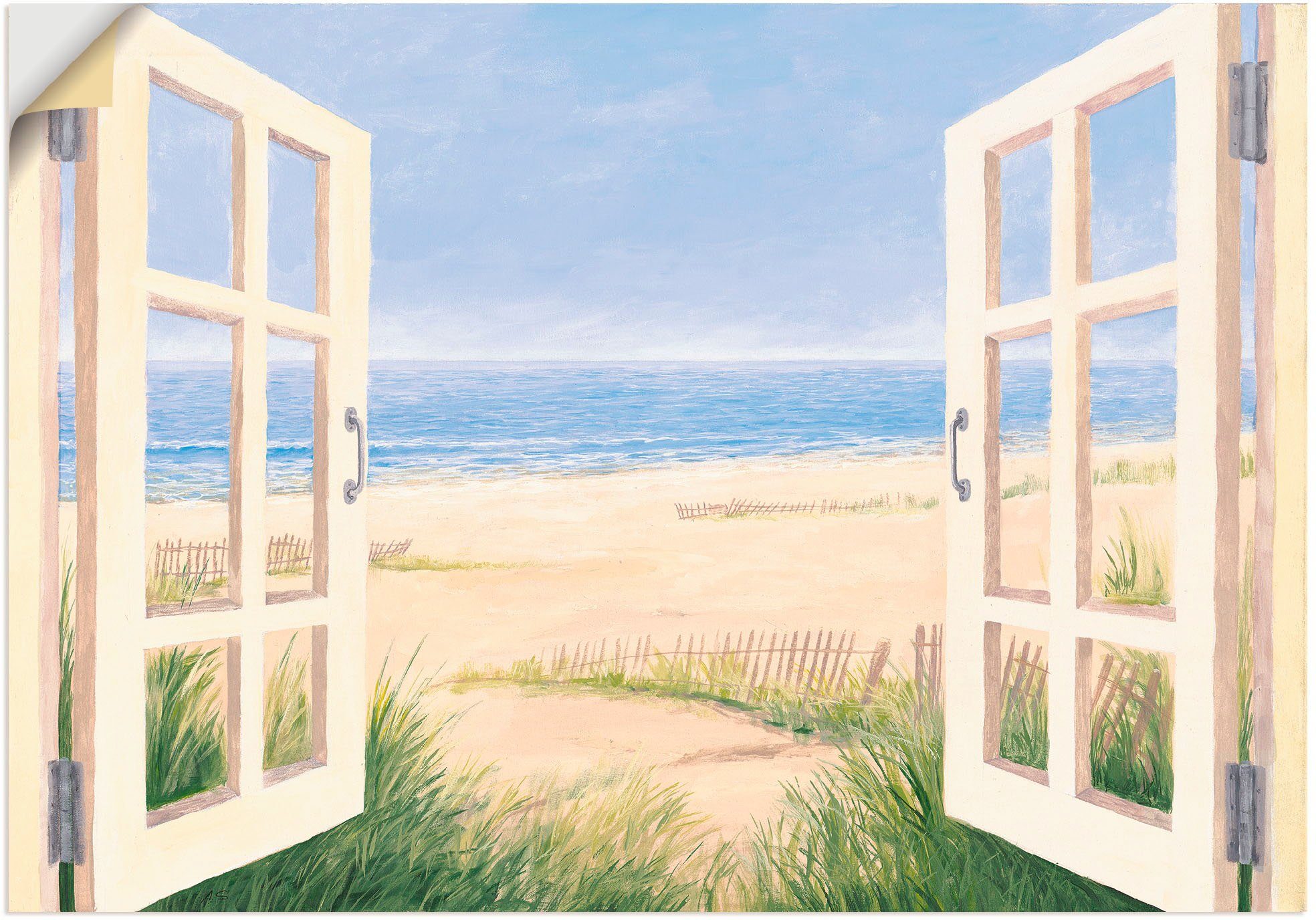 Artland Wandbild Fensterblick Frühlingsmorgen, Fensterblick (1 St), als Alubild, Leinwandbild, Wandaufkleber oder Poster in versch. Größen