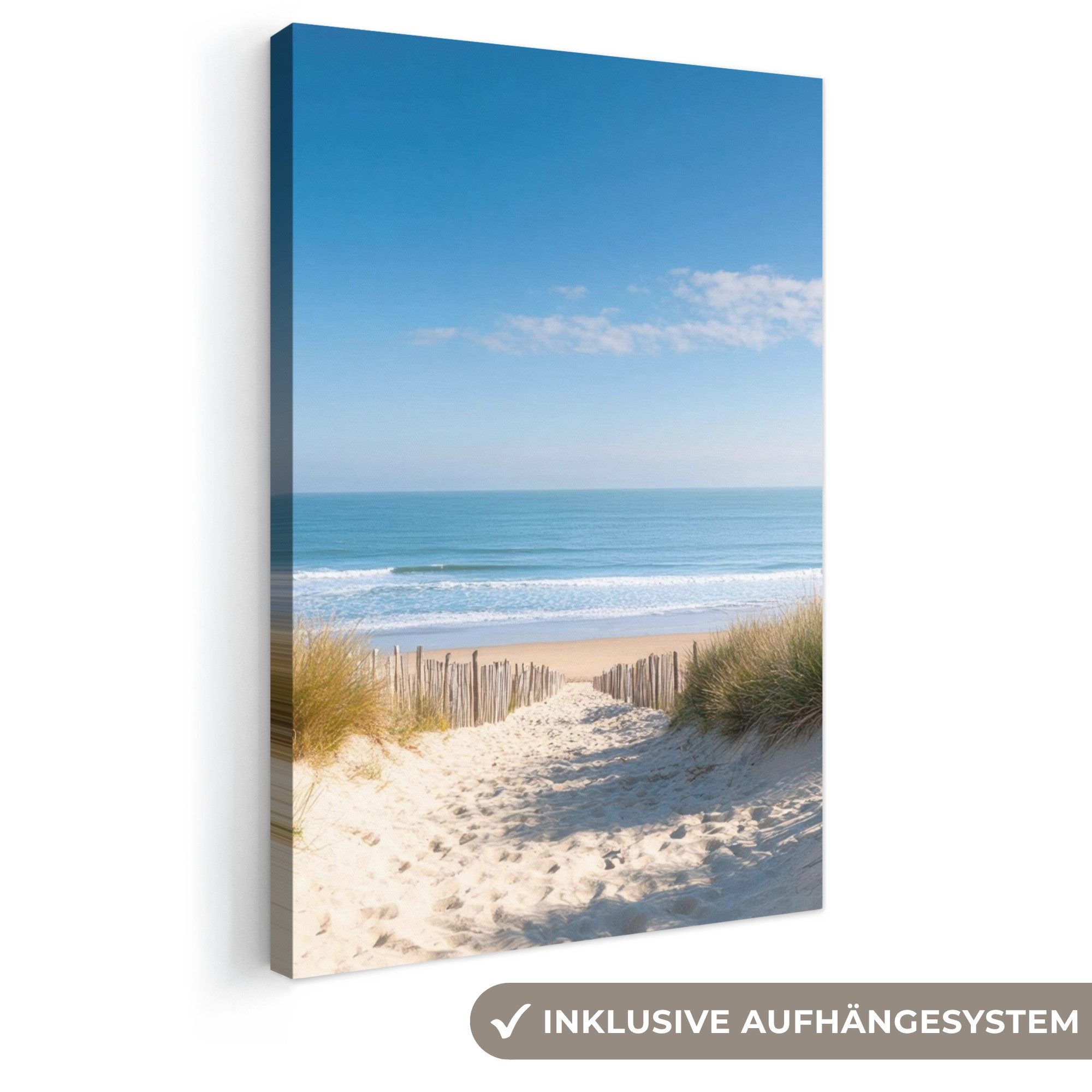 OneMillionCanvasses® Leinwandbild Strand - Meer - Düne - Sand - Sommer, Fotodruck (1 St), Leinwand Canvas Wandbild, Wanddekoration 20x30 cm