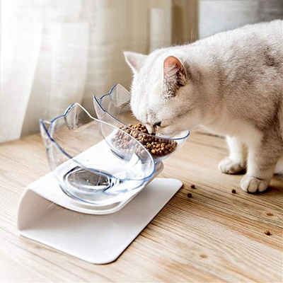 FeelGlad Futterstation »15° kippbarer Katzennapf mit Silikonmatte mit Ständer, stressfreies Set für Katzen und Welpen«