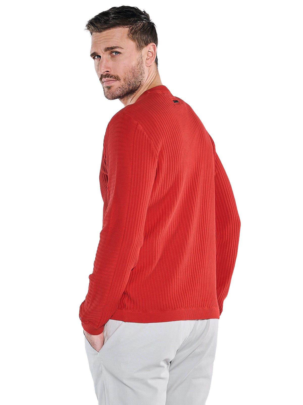 emilio adani Rundhalspullover Herren Pullover regular, Rot