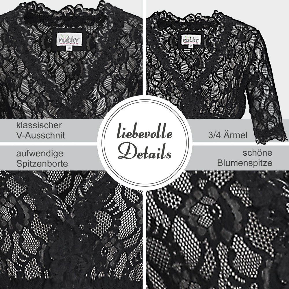 Nübler Dirndlbluse Dirndlbluse 3/4 Arm Laura in Schwarz von Nübler günstig online kaufen
