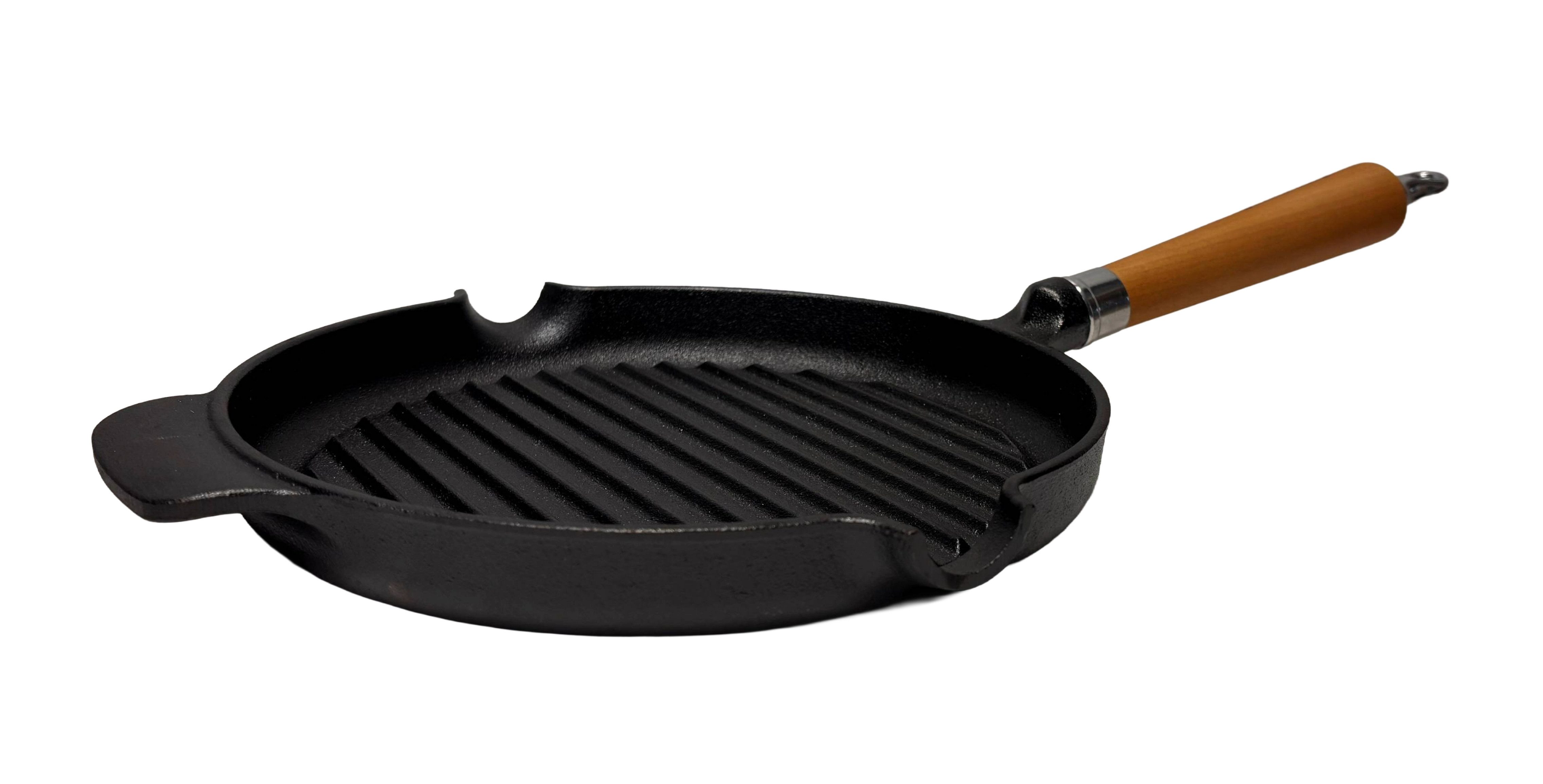 Ronneby Bruk Grillpfanne Maestro, Pfanne, Ø 25 cm, mit Holzgriff, Gusseisen (1-tlg)