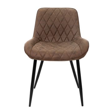 ML-DESIGN Stuhl Esszimmerstühle Set mit Rücken und Armlehnen Polster Küchenstühle (8 St), 8x Küchenstühle Braun 54x60x84cm aus PU-Leder mit Metallbeine