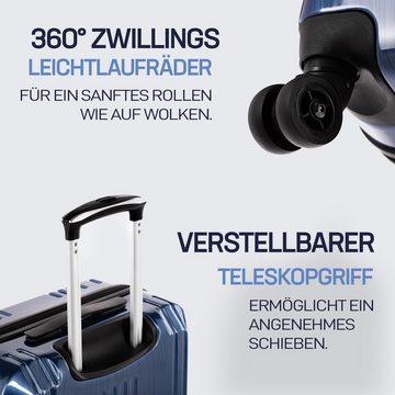 FERGÉ Koffer Handgepäckkoffer Hartschale Cannes, Trolley Carry-On 55 cm, Premium Reisekoffer 4 Doppelrollen TSA-Schloss
