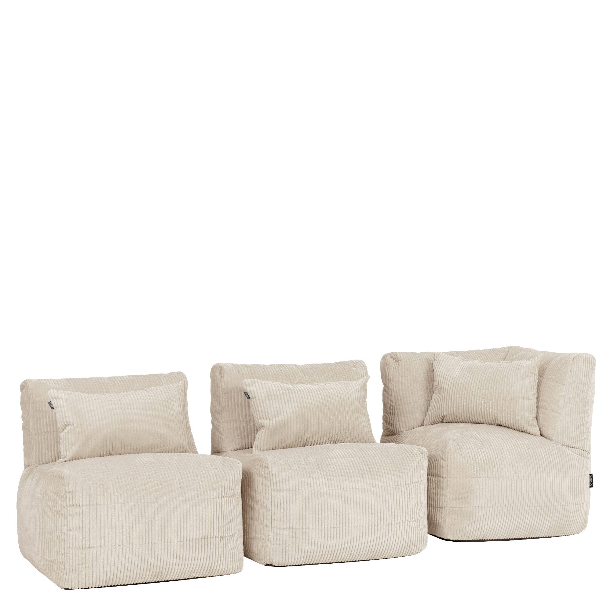 icon Sofa Modulares Ecksofa aus Cord Flauschig „Noa“, Spar-Set, Made in Germany, für Wohnzimmer und Kinderzimmer