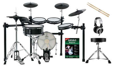 XDrum Elektrisches Schlagzeug »DD-650 Mesh E-Drum Kit - mit echter HiHat - Kick-Pad aus Holz« (17-tlg), 720 Sounds, 20 Preset- und 20 User-Kits