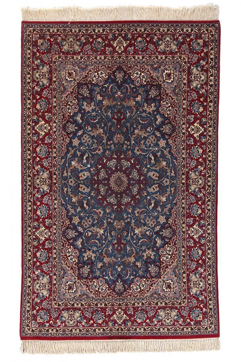 Orientteppich Isfahan Seidenkette 6 Trading, Handgeknüpfter Orientteppich, Nain mm rechteckig, Höhe: 127x195
