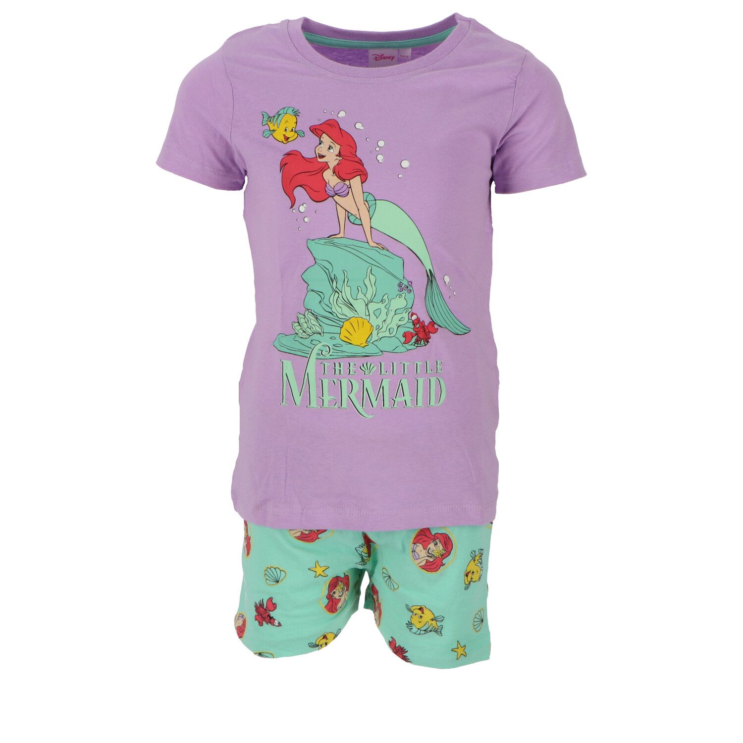 Disney Schlafanzug Disney Arielle die Meerjungfrau Kinder kurzarm Pyjama