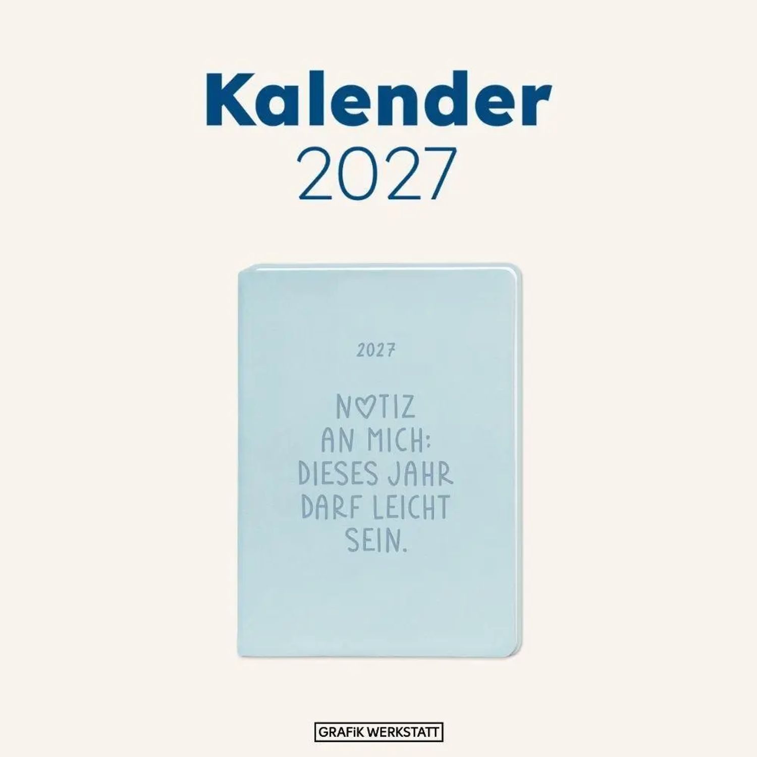 Grafik Werkstatt Taschenkalender Terminplaner Lederlook 2027 Hellblau