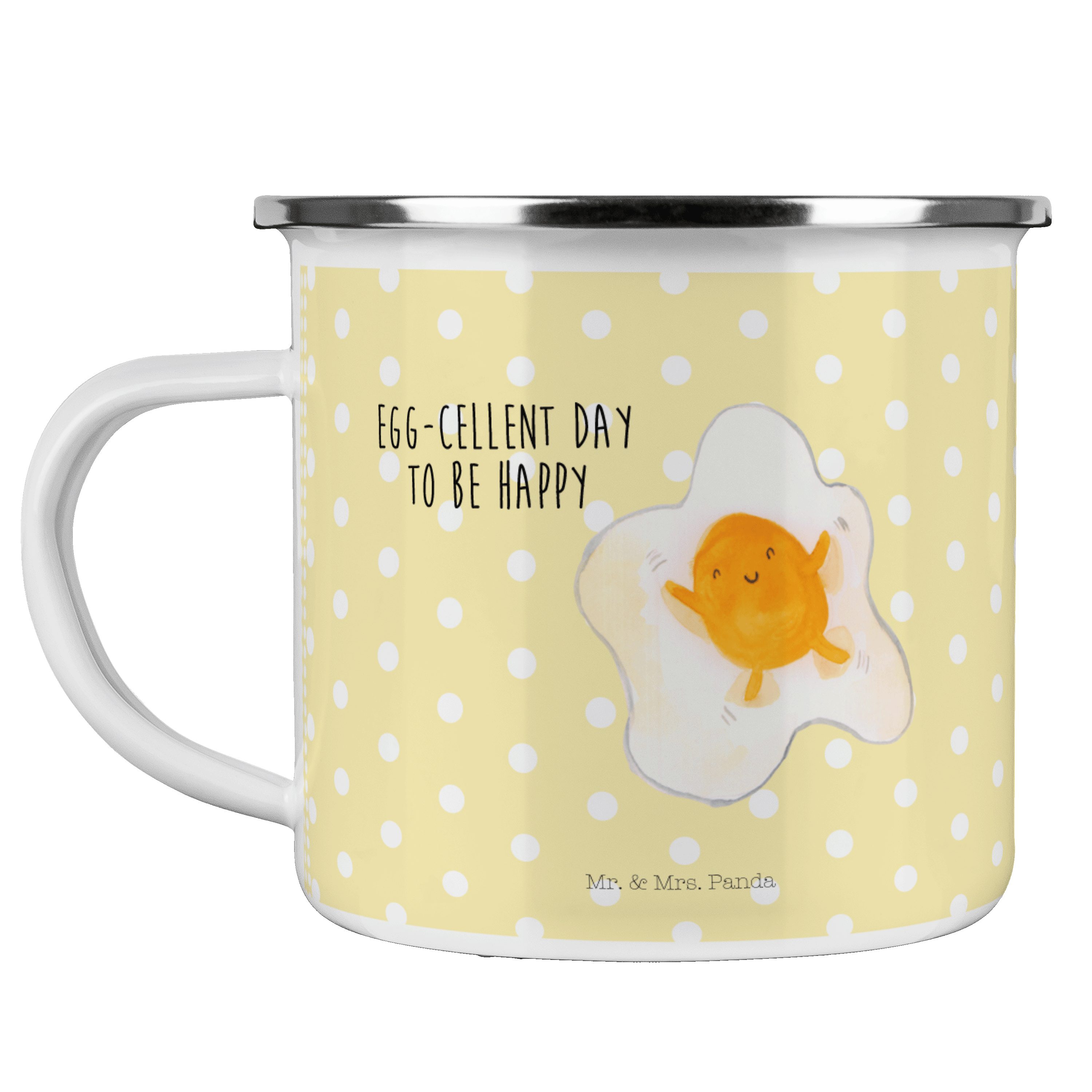 Mr. & Mrs. Panda Becher »Spiegelei Gelb Pastell Outdoor Tasse