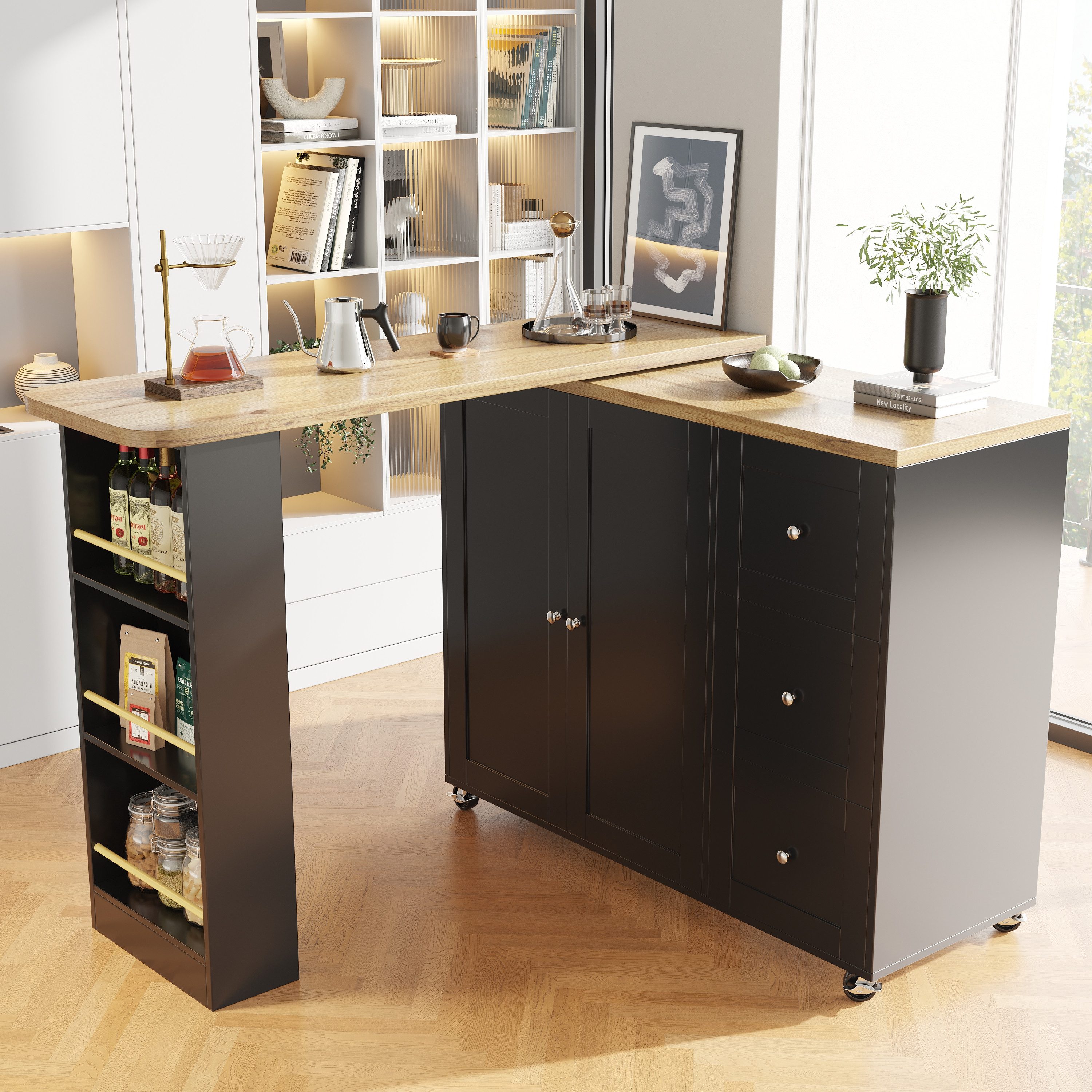 OKWISH Bartisch mit Aufbewahrungsschrank (Anricht, Bistrotisch günstig online kaufen