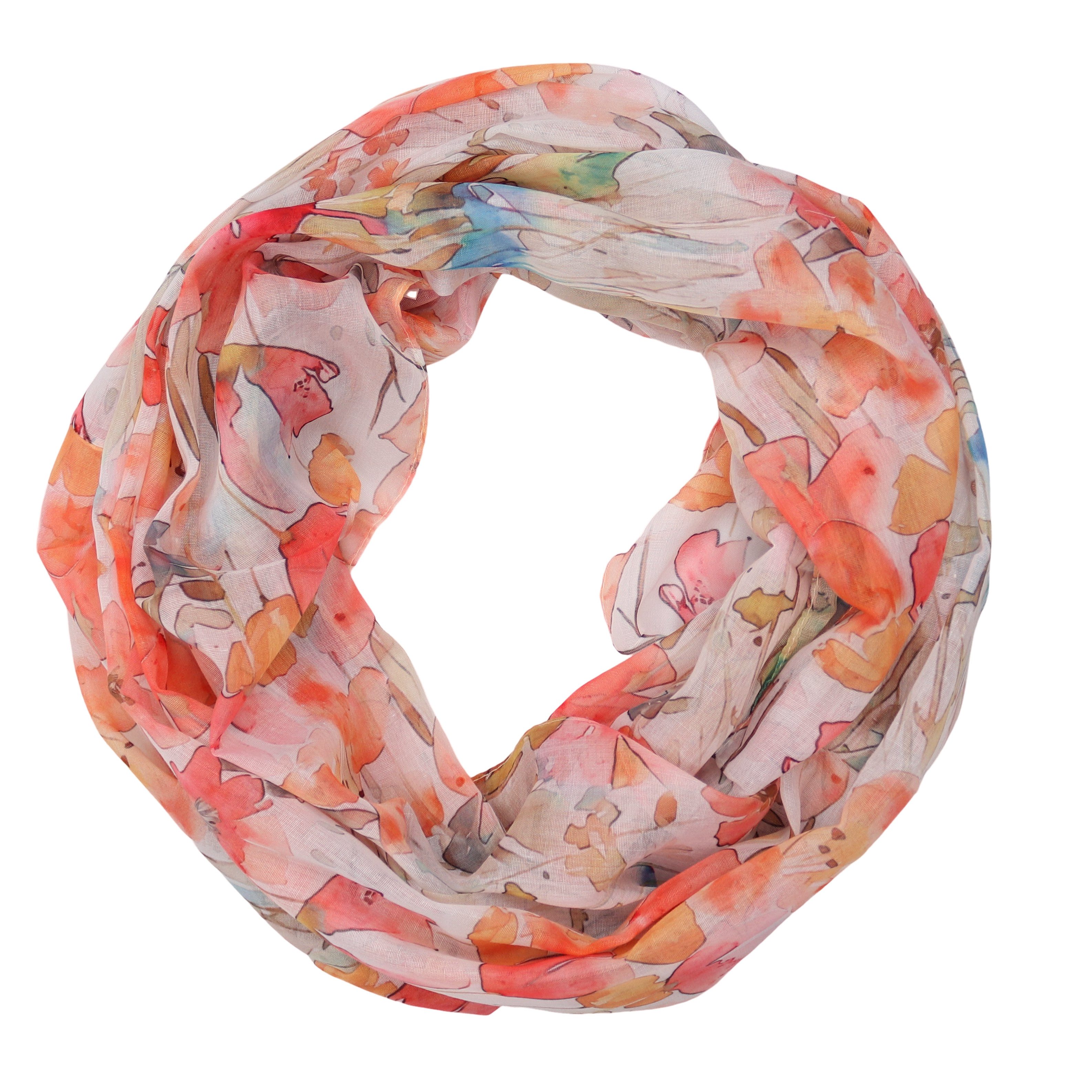 MIRROSI Loop Damen Schal mit Tollem Muster Weich aus 100% Viskose, Schlauchschal, (ca.160x48cm, zweimal um den Hals wickelbar), Damen Halstuch Stola ideal für Frühling,Sommer, Herbst