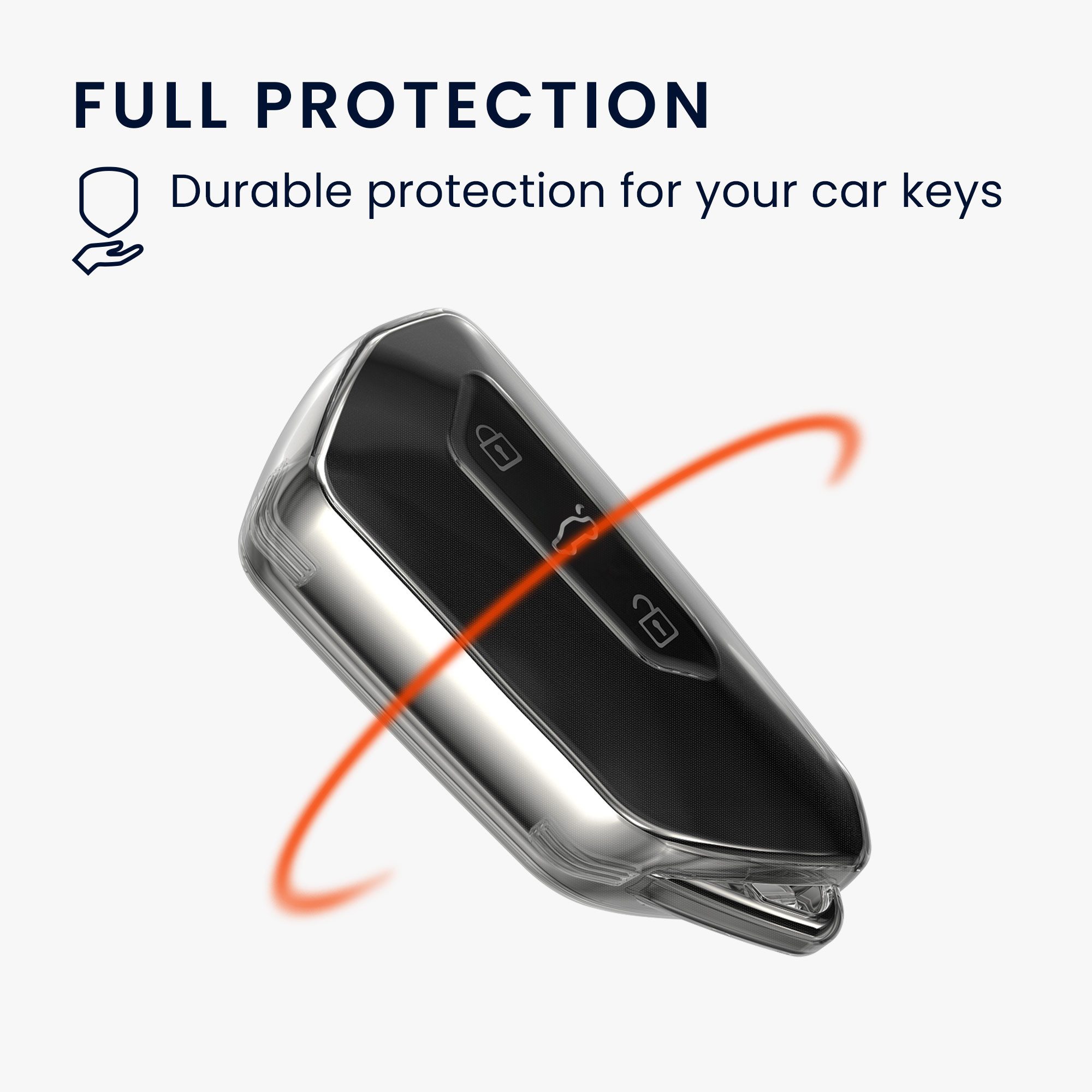 kwmobile Schlüsseltasche Autoschlüssel Hülle kompatibel mit VW Golf 8 3-Tasten Autoschlüssel - (1-tlg), FLEXIBEL & ELASTISCH: Das TPU Silikon Schlüsselcover ist eine