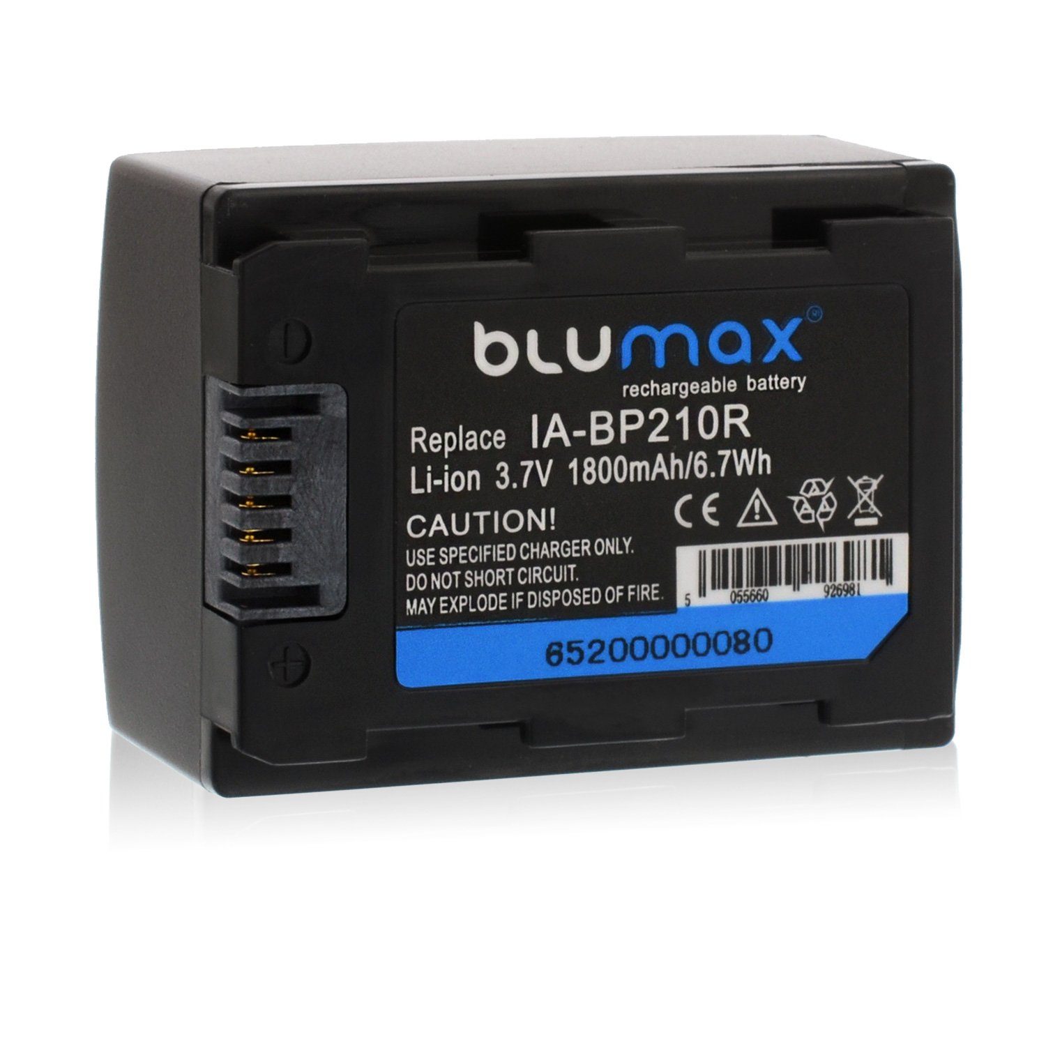 Blumax HMX-H300BN, H400BP BP-210R mAh 1800 2x Kamera-Akku H300BP,