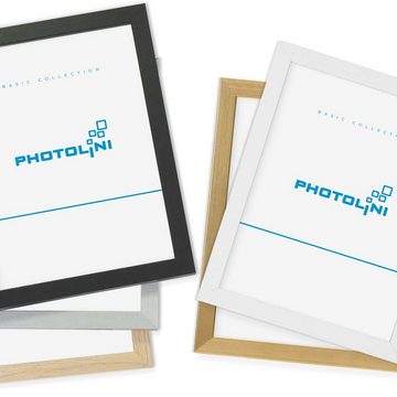 PHOTOLINI Bilderrahmen 3er Set, stabiles MDF-Holz, mit Acrylglas, extra Zubehör