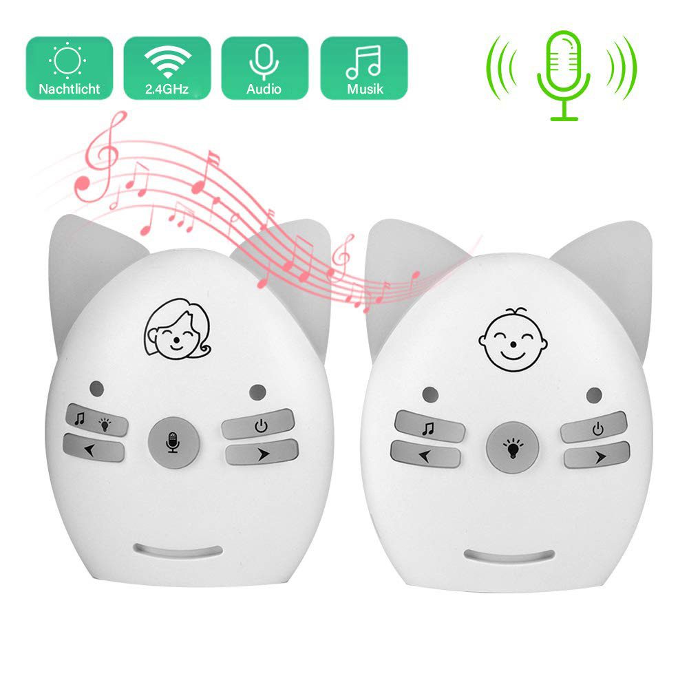 Babyphone mit Nachtlicht und Lieder,Zwei-Wege-Sprechanlagen,Baby-Audio-Monitor