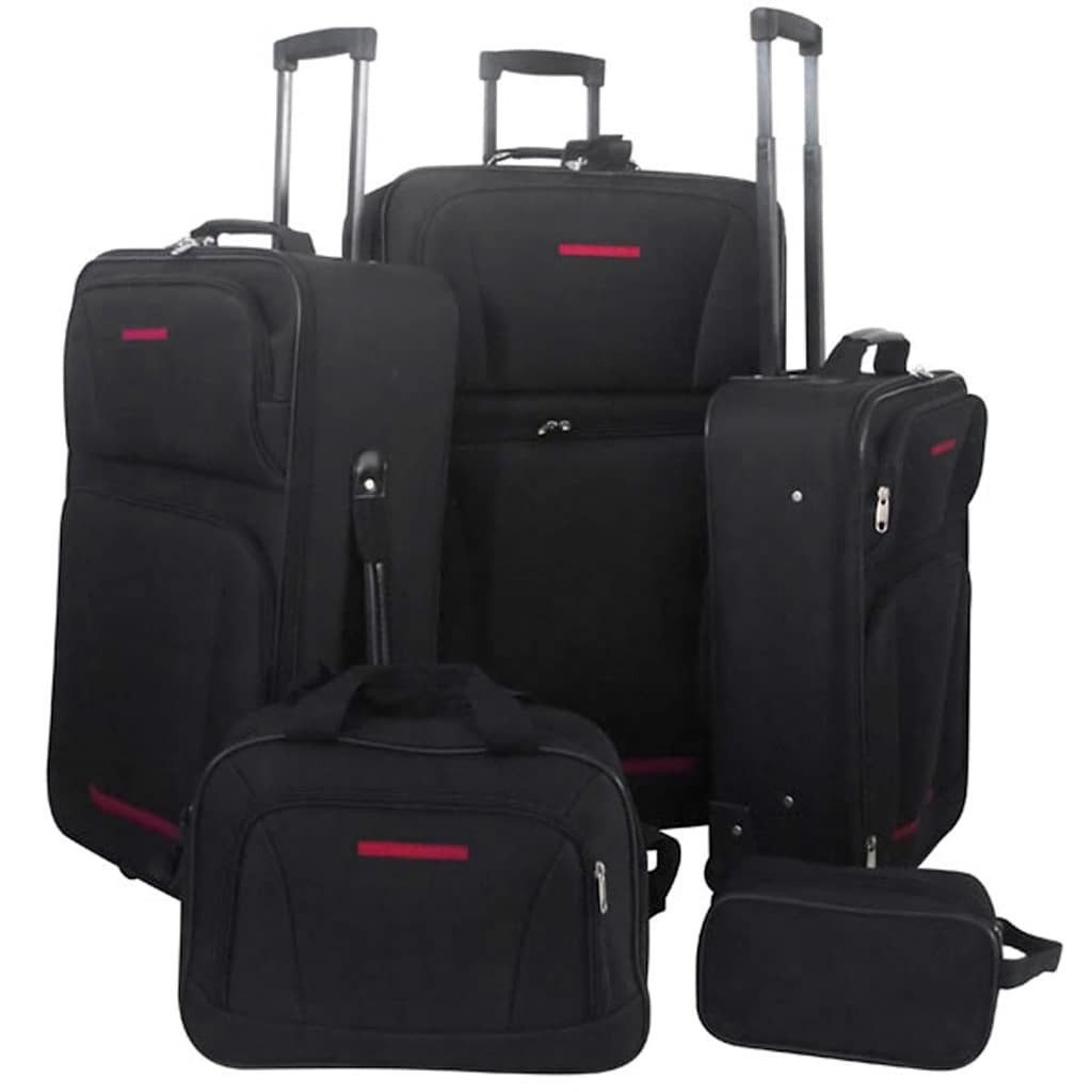 Koffer Trolley-Set 5-teilig S-M-L Schwarz