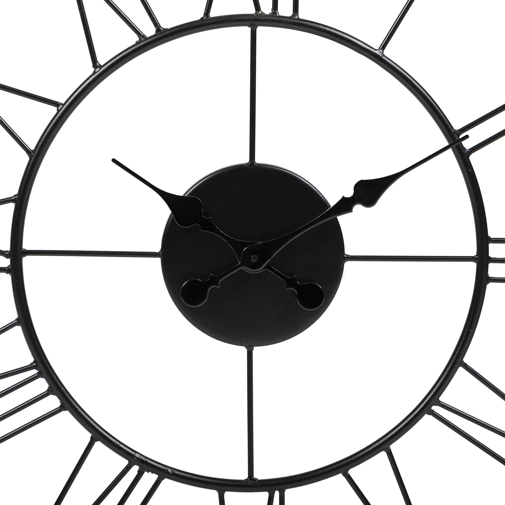 Uhr handgefertigt Designuhr WOMO-DESIGN MangoholzVintage-Stil) (Schwarz Helsinki Wanduhr Dekorative Design Ø92cm rund Eisen Unikat Uhr Dekouhr
