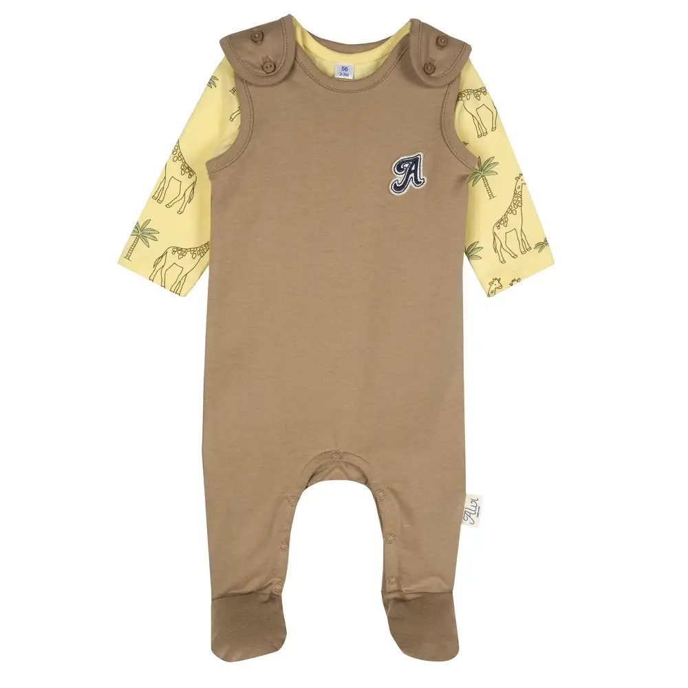 Alvi® Strampler ALVI 2in1 Strampler, french vanilla AOP, Gr. 56