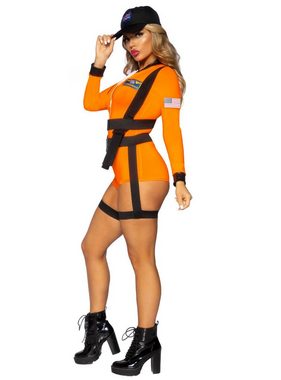Leg Avenue Kostüm Sexy NASA Astronautin Kostüm, Hautenger Body im Raumfahrerin-Look