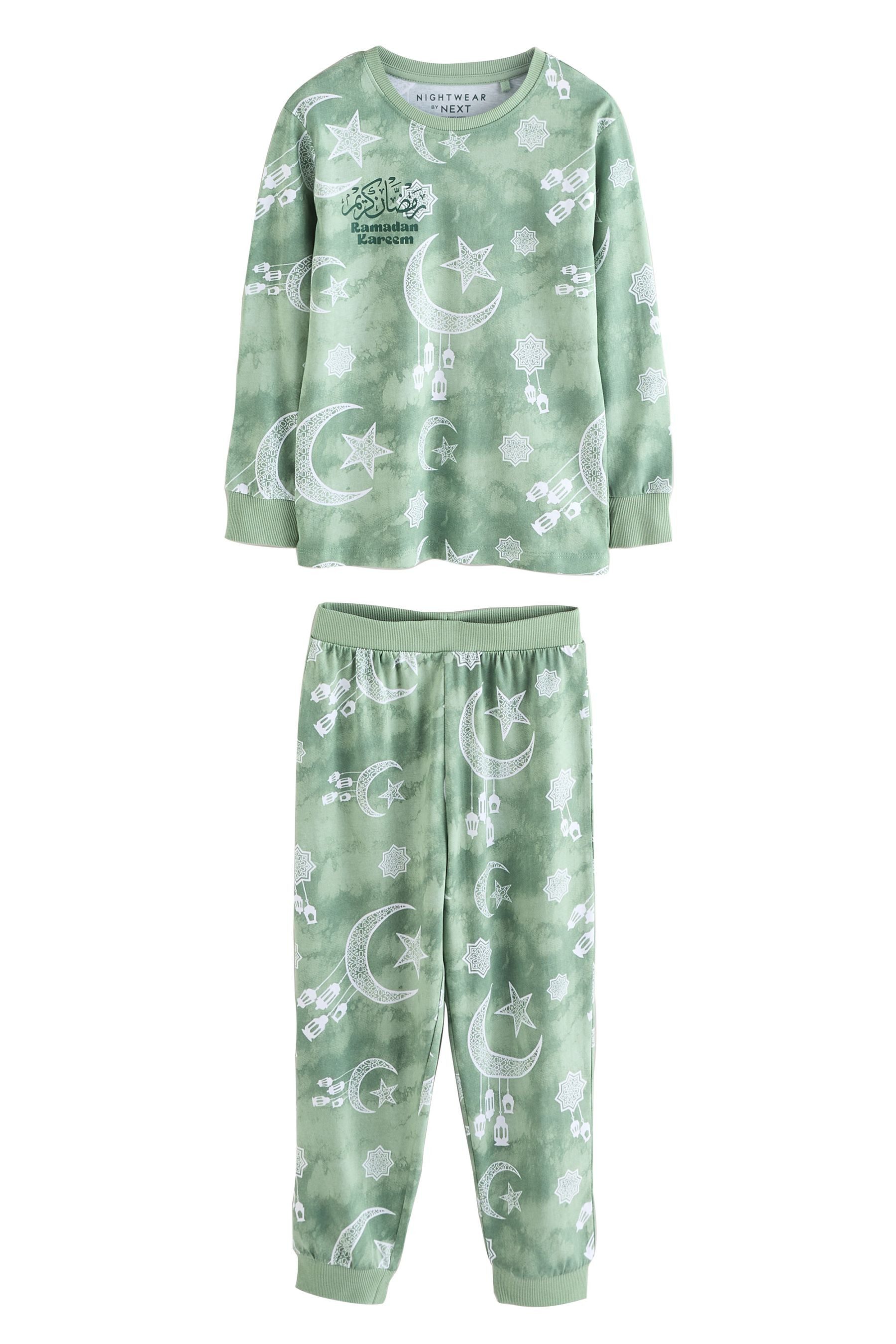 Pyjama Relaxed Fit Schlafanzug aus 100 % Baumwolle