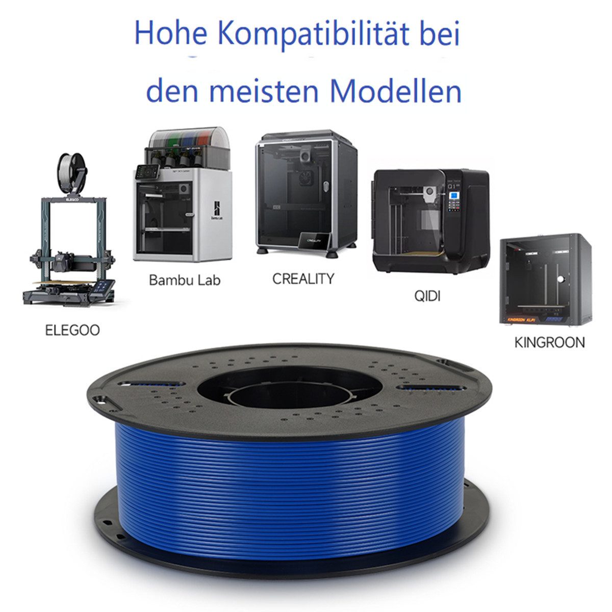 KINGROON Filament 3D-Drucker PETG Filament 1,75mm, 5kg, 5 Farben 3D-Druckmaterialien Hohe Festigkeit, Einfach zu Drucken – Bild 2 von 5