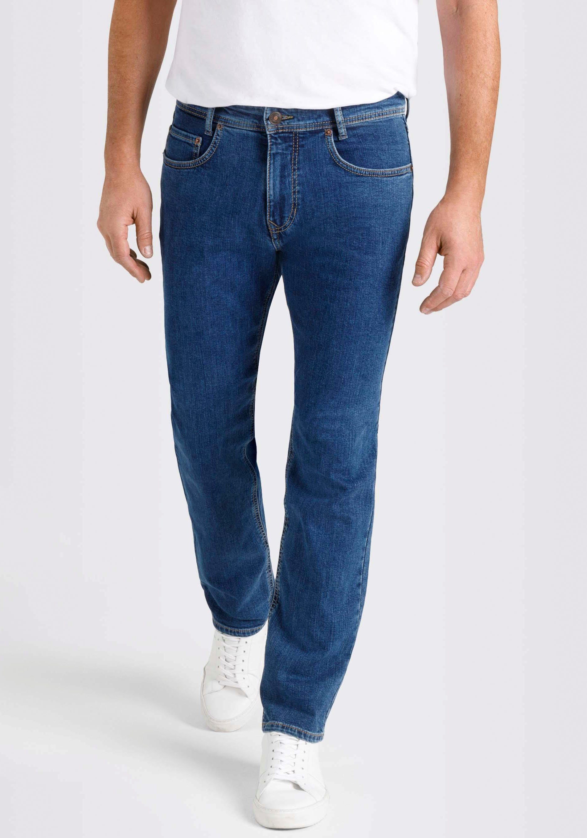 Straight-Jeans in Optik, light MAC blue Arne Stretch used mit gepflegter