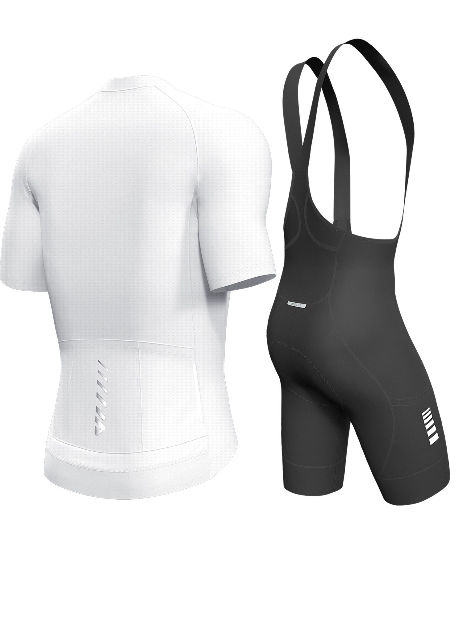 Wulibike Radtrikot Herren mit Aero-Fit, atmungsaktives Kurzarm Fahrradtrikot (2-tlg) Radsport-Set mit Y-Trägern, 6 Taschen & kompression Trägerhose