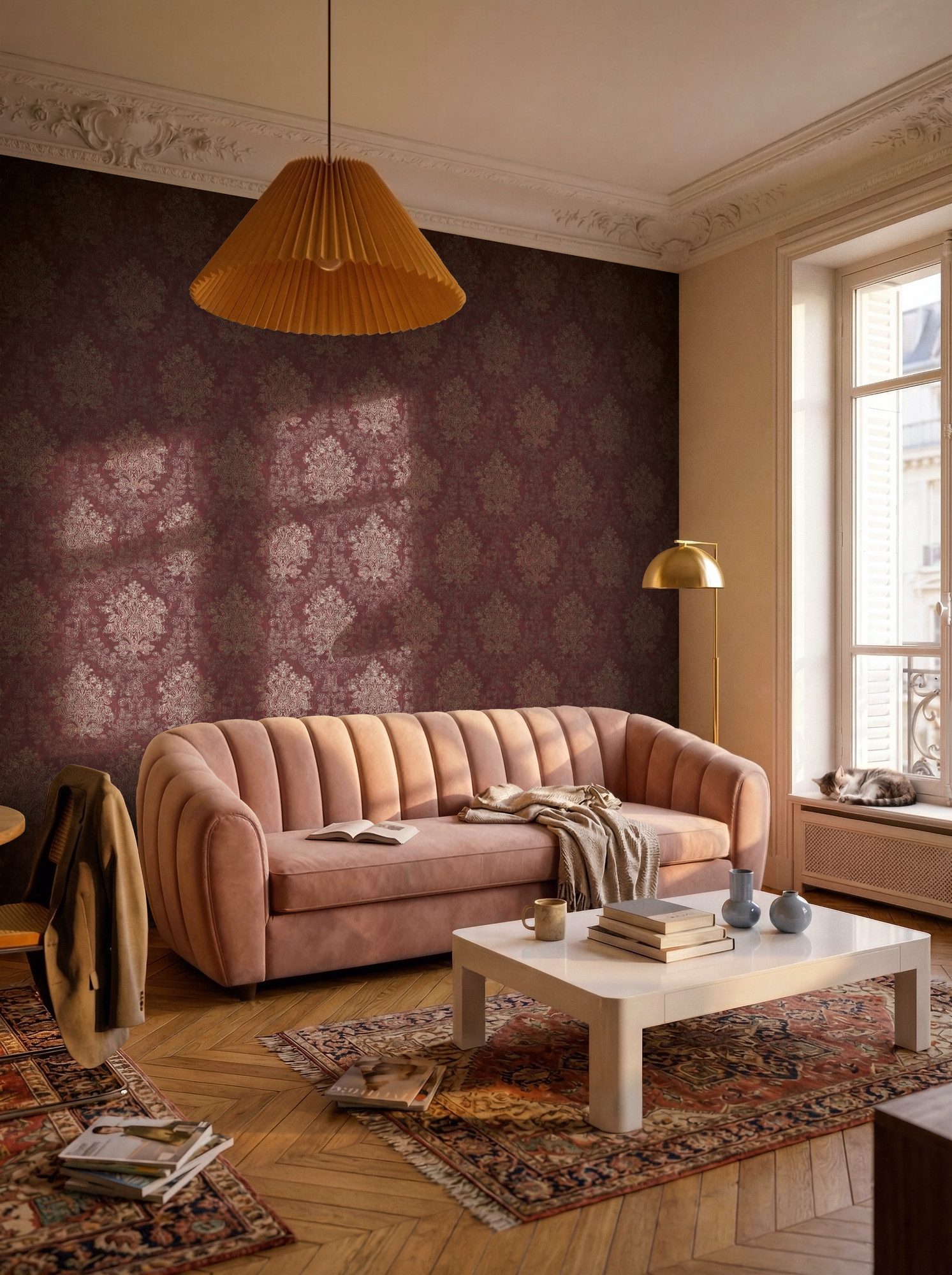 A.S. Création Vliestapete Trend Spectrum Baroque – Glänzendes Ornament Vliestapete, leicht strukturiert, Barock, ornamental, metallic, (1 St), Elegantes Barockornament mit glänzenden Metallic-Akzenten