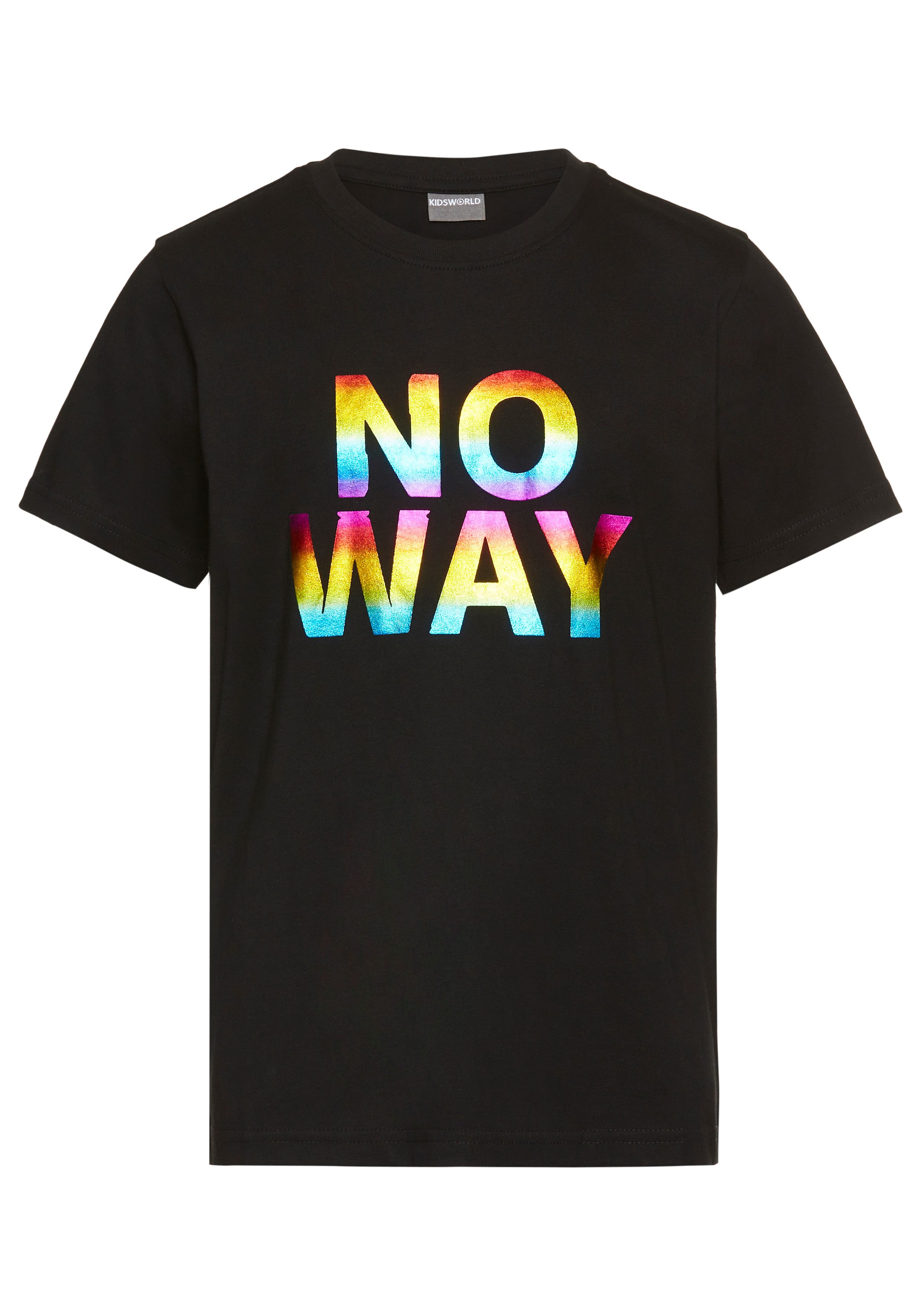 KIDSWORLD T-Shirt Sprücheshirt: NO WAY mit coolem Foliendruck. Reduzierter Preis € 9,09. Unverbindliche Preisempfehlung € 12,99, (€ 9,09 pro 1 Stk)