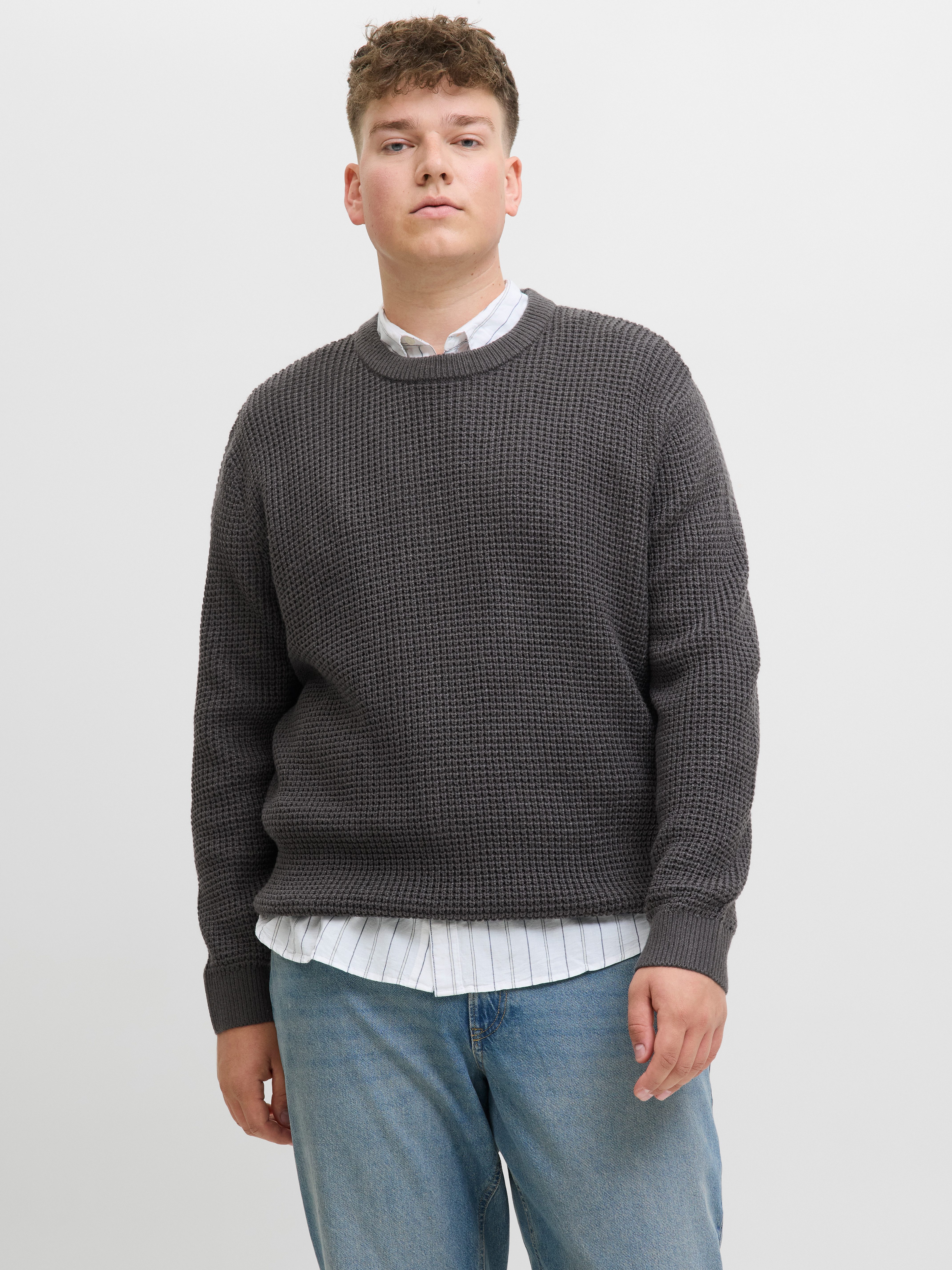 Jack & Jones PlusSize Strickpullover JJGLOBAL KNIT CREW NECK PLS günstig online kaufen