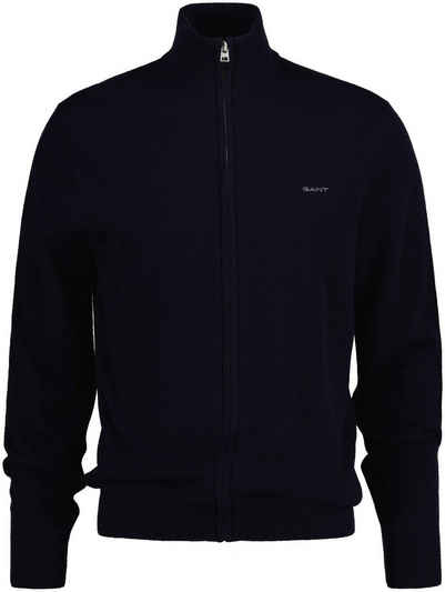 Gant Strickjacke Extrafine Lambswool Zip Cardigan Lammwolle, Premium, High Quality Wolle Strickjacke Reißverschluss