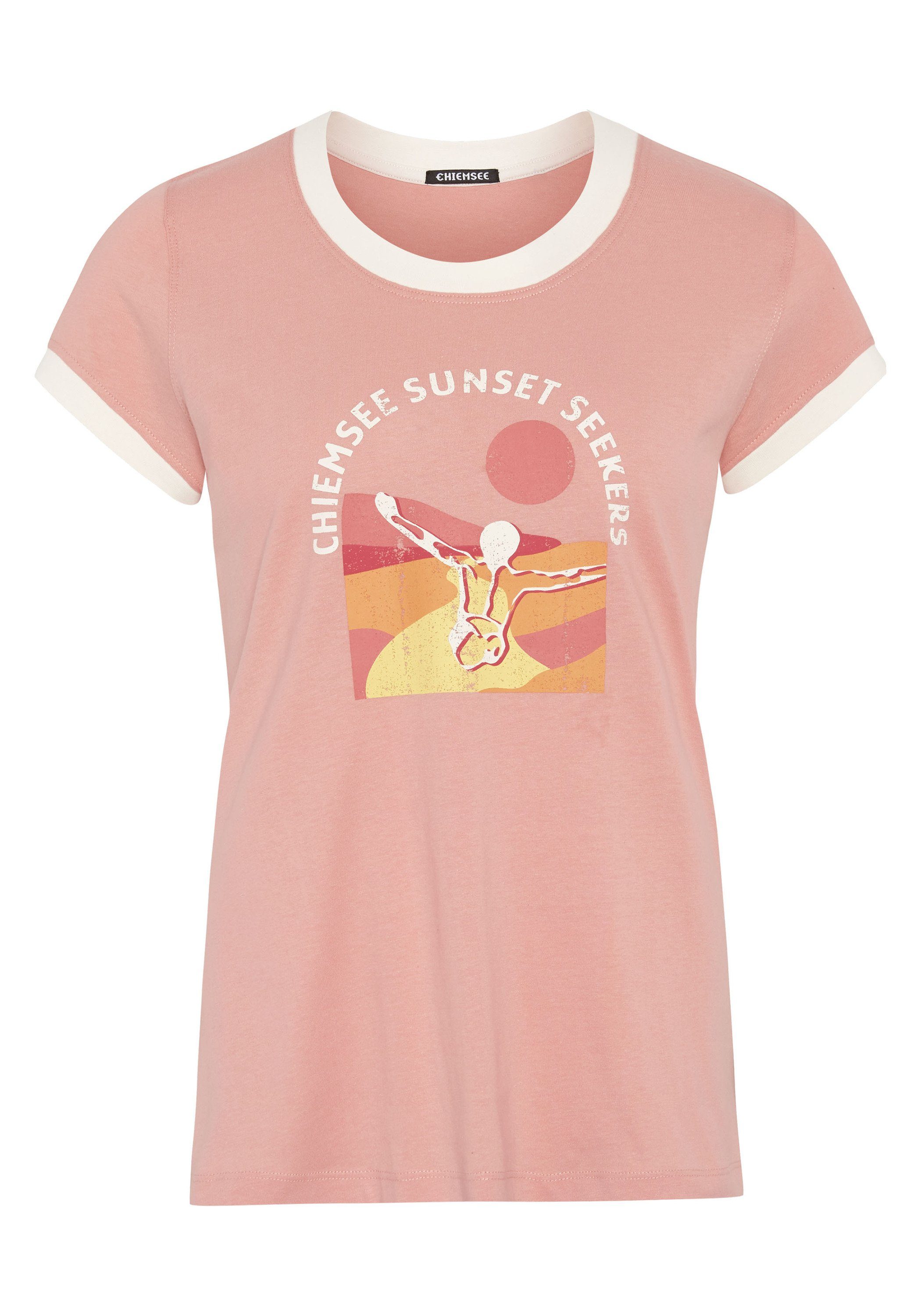 Chiemsee Print-Shirt sommerlichen 1 Cream im 14-1521 N' Peaches Print-Design T-Shirt