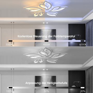 BlingBin LED Deckenleuchte LED Deckenleuchte Blume Kreative Deckenlampe Decken Beleuchtung, Fernbedienung, LED fest integriert, kaltweiß, warmweiß, Tageslichtweiß, Dimmbar, ‎Energieeffizient