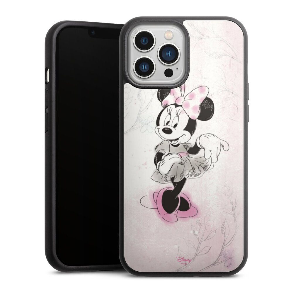 DeinDesign Handyhülle Minnie Mouse Disney Vintage Minnie Watercolor, Apple iPhone 13 Pro Max Gallery Case Glas Hülle