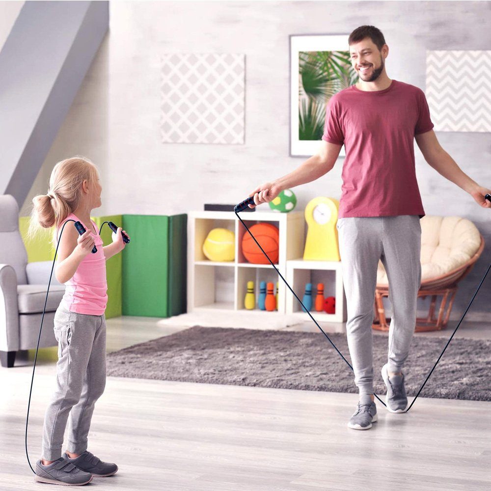 zggzerg Springseil Speed Rope Springseil Erwachsene, Länge Einstellbar, Seillänge: 2,8 m