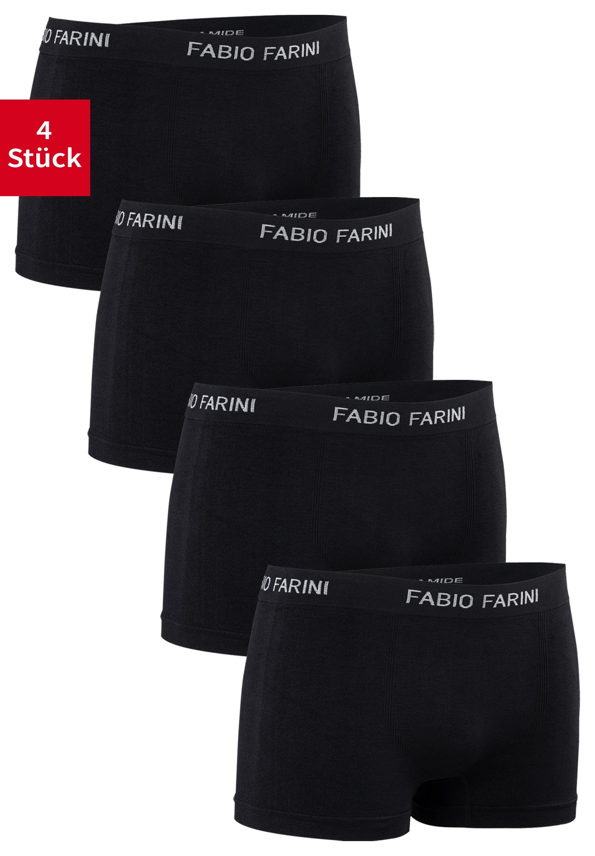 Fabio Farini Boxershorts »Herren Unterhosen - Männer Retroshorts aus  weicher Microfaser« (4-St) im sportlichen Look mit Logoschriftzug