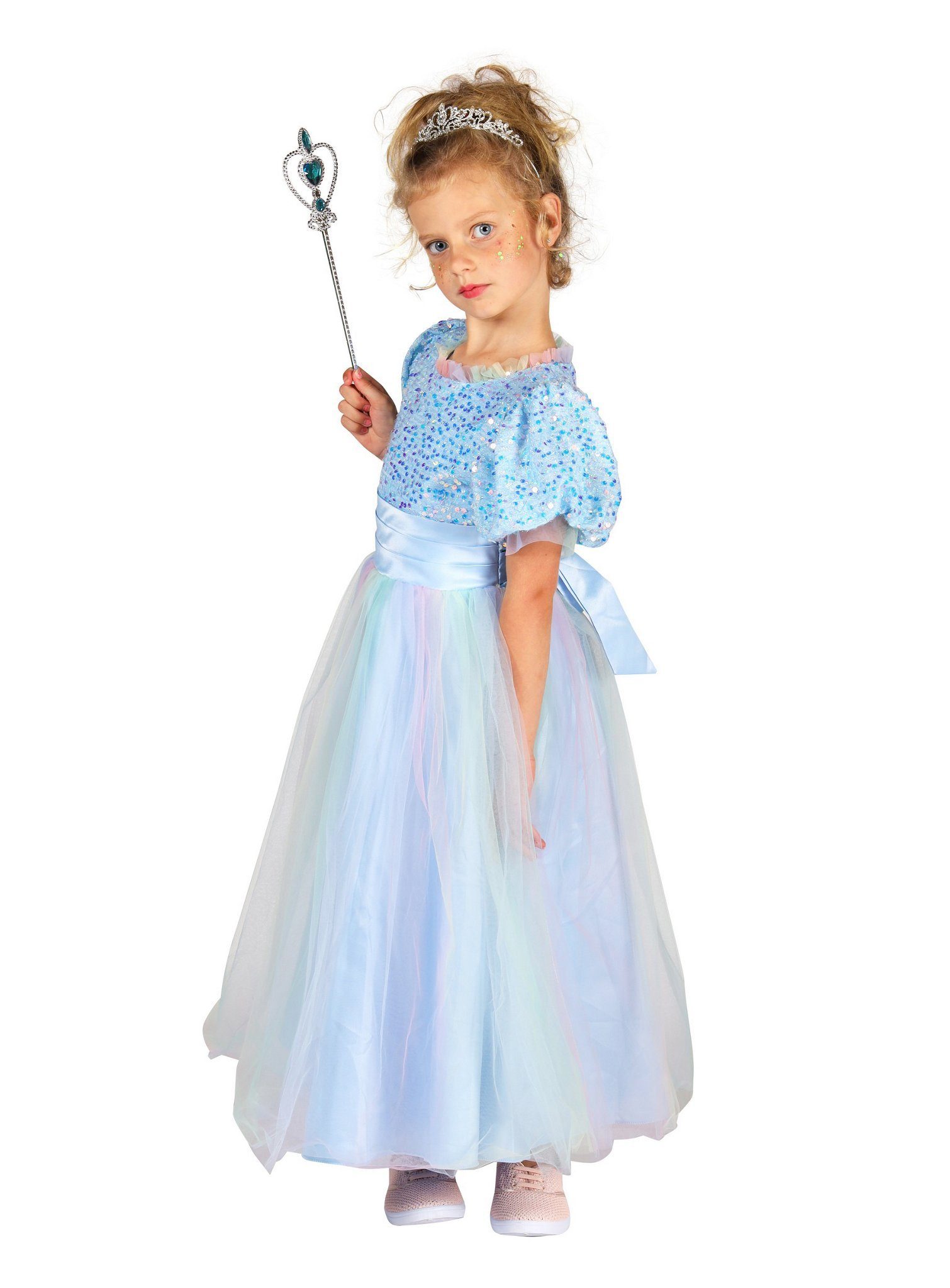 thetru Kostüm Blaues Märchenkleid für Kinder, Süßes Kleid für die himmelblaue Prinzessin