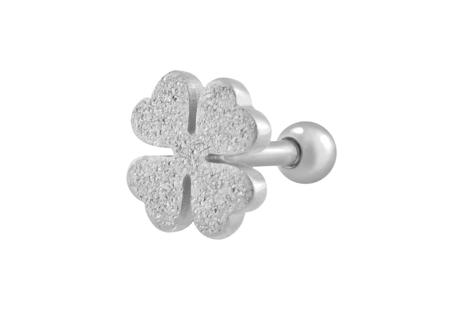 Piercing-Set Chirurgenstahl Ohrpiercing KLEEBLATT + DIAMANTOPTIK