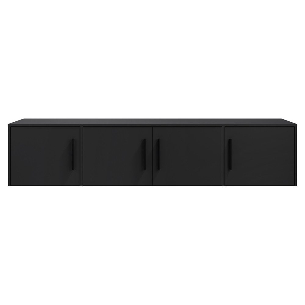 Lomadox Aufsatzschrank MOLLERUSA-132 für Kleiderschrank 197,6 cm breit, 4-türig, schwarz matt