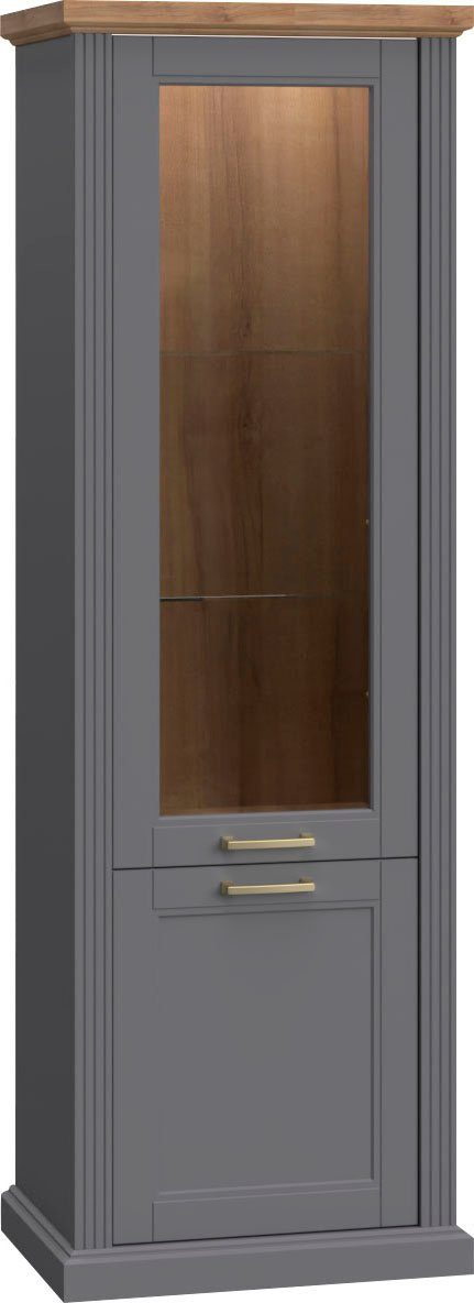 OTTO home Vitrine Tara (H/B/T): 200/66/48cm) lackiert mit wasserbasiertem UV-Lack, Soft-Close-Funktion