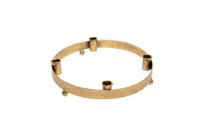 Parts4Living Adventskranz »Metall Ring mit 4 Kerzenhaltern für Stabkerzen Kerzenständer Kerzenleuchter rund gold 41x6 cm«, mit rustikalem Charme