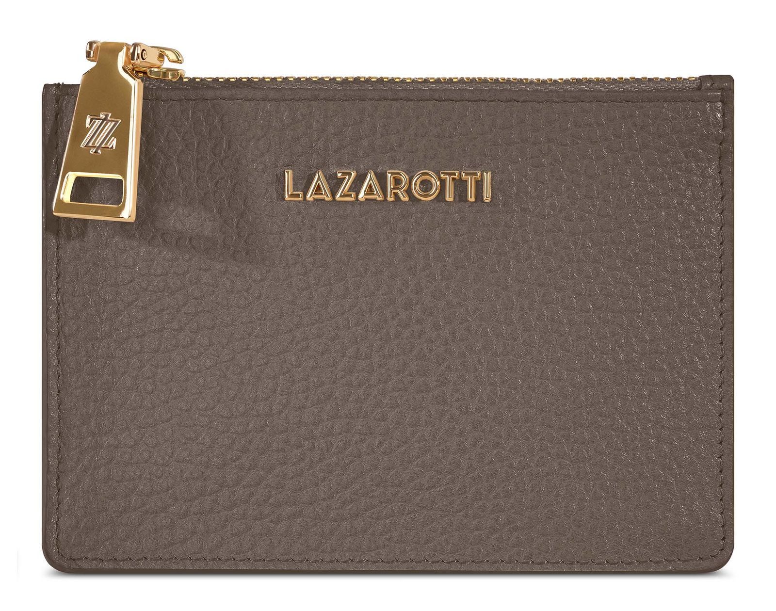 Lazarotti Kartenetui Zip Etui 4 Card Slots, aus echtem Leder mit RFID-Blocker Schutz