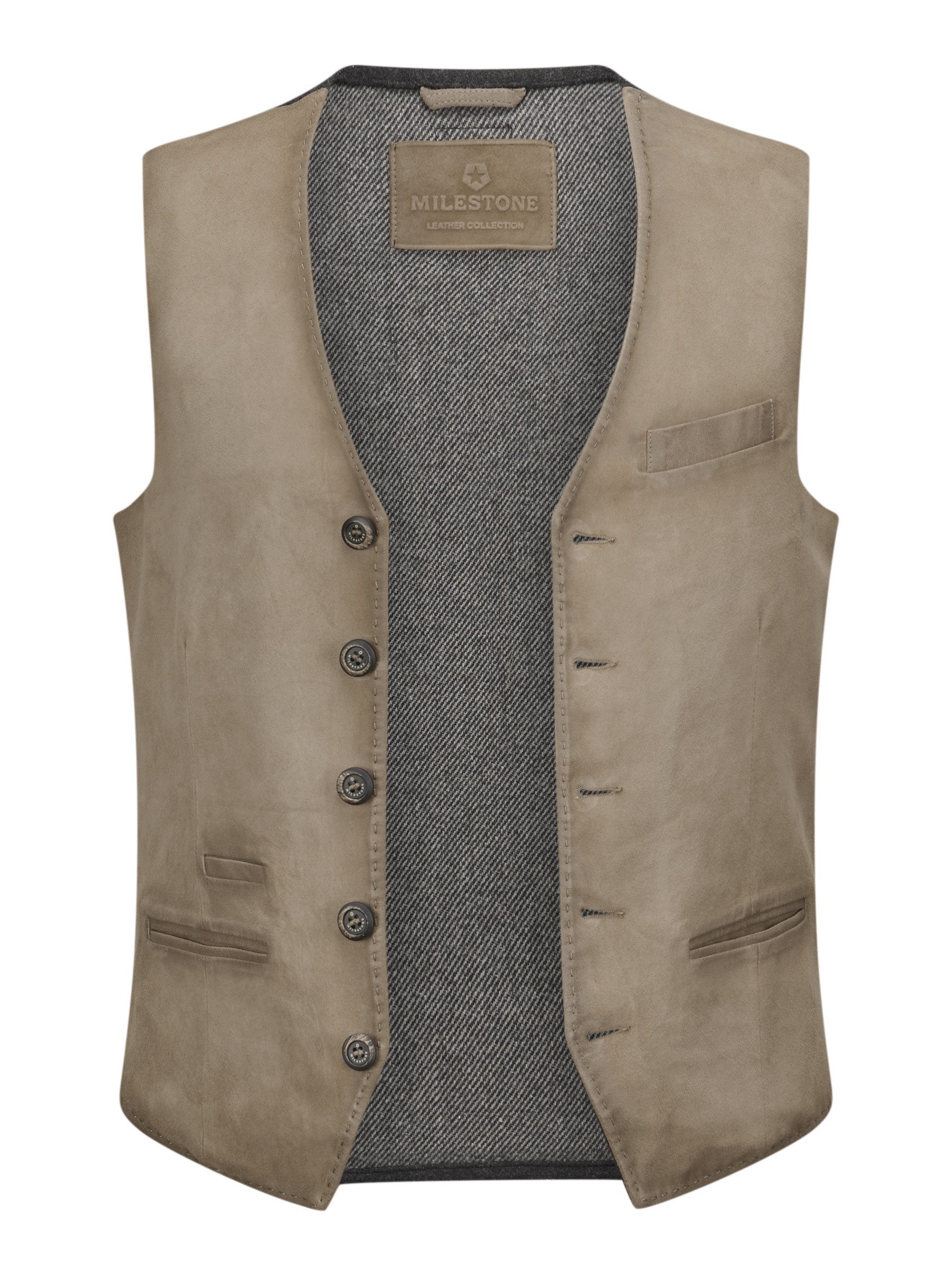 Milestone Lederweste MSRenzo aus hochwertigem Veloursleder günstig online kaufen