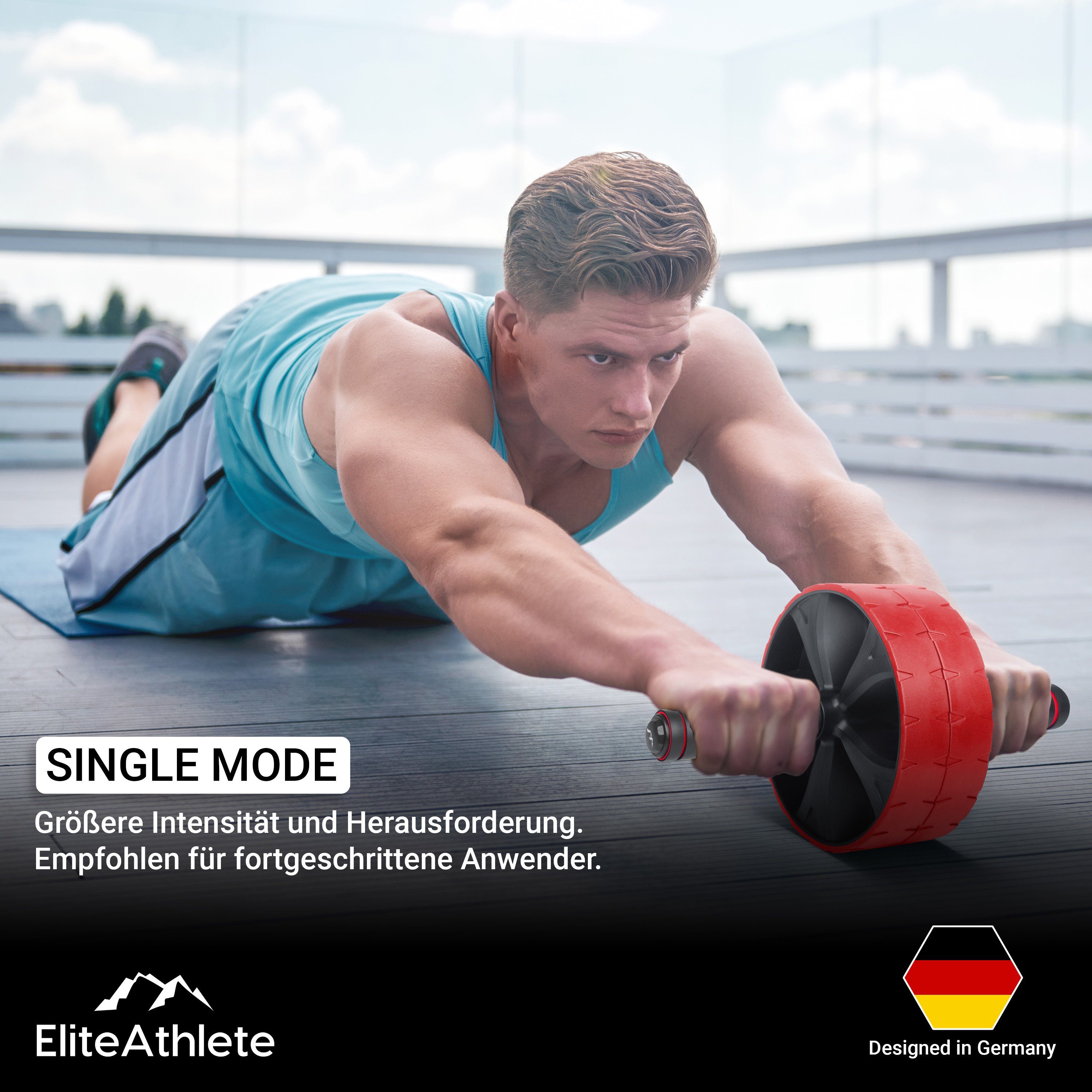 AB Roller Bauchtrainer Bauchmuskeltrainer Fitness inkl Fitnessmatte DHL 