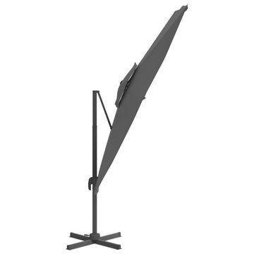vidaXL Seitenmarkise Ampelschirm mit Doppeldach Anthrazit 300x300 cm Sonnenschirm
